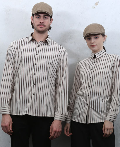 Y-809 긴팔 베이지 커피스트라이프