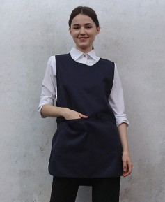 AP-372 옆트임 곤색 원피스앞치마 (폴리원단)