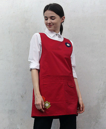 AP-380  빨강 코사지 앞치마