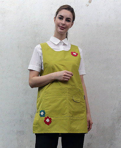 AP-379 파스텔연두 코사지 앞치마