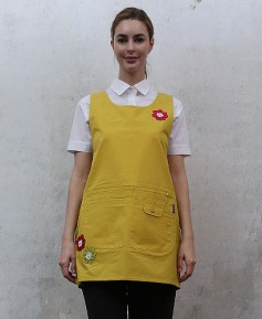 AP-377 파스텔겨자 코사지 앞치마