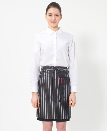 AP-4316 검정스트라이프 랩형앞치마ㅡㅡㅡ((폴리))★중