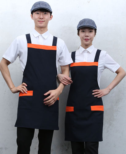 AP-34 네이비 가슴배색 앞치마