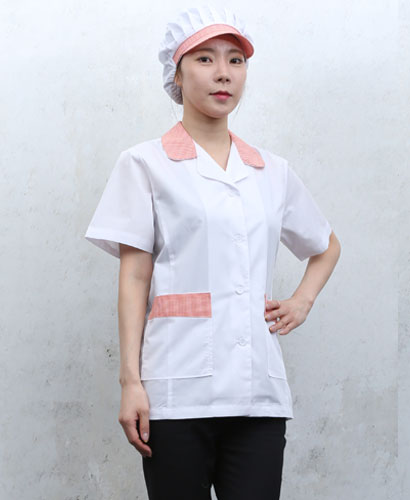 HA-649 오렌지 체크카라 반팔