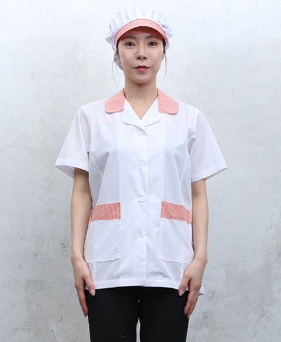 HA-649 오렌지 체크카라 반팔