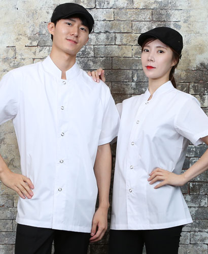 KO-728-2 화이트 원버튼 베이직 반팔  (162)