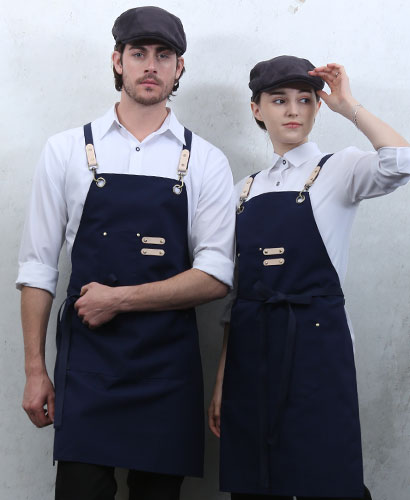 AP-335 네이비 주머니 포인트 고급앞치마