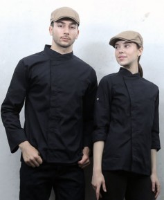 KO-220-3  NEW 실키블랙  히든스냅 롤업ㅡㅡㅡㅡ조리복(반팔겸용)[190-3 cvc]