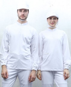 W-167 ▣ 화이트 스판덱스 기능성 긴팔ㅡㅡㅡ 위생티[남녀공용]  101L-1