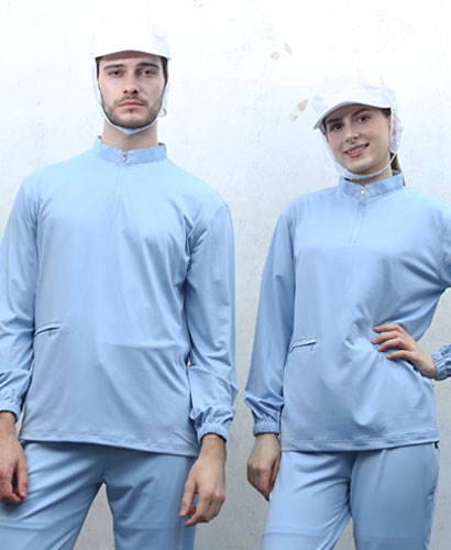 W-168 ▣ 스카이 스판덱스 기능성 긴팔ㅡㅡㅡ 위생티[남녀공용]  101L-2