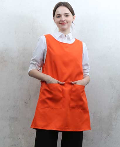 AP-748 오렌지 무지원피스앞치마ㅡㅡㅡ[특대있음]