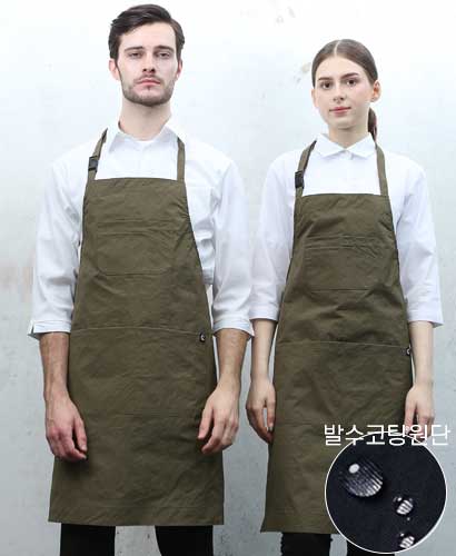 AP-1003-4 다크카키 경량 목걸이 앞치마 [생활방수]