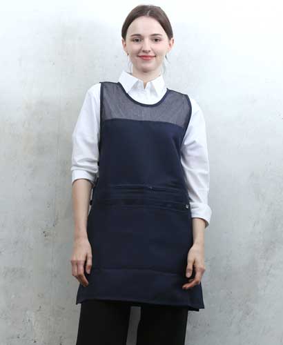 AP-043 네이비 지퍼포켓원피스 앞치마[P003]
