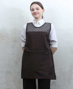 AP-046 브라운 지퍼포켓원피스 앞치마[P003]