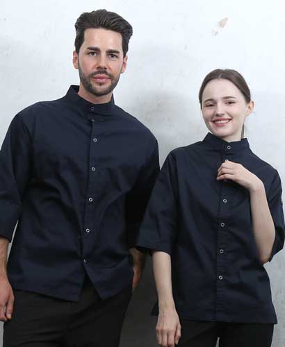 KO-166-3 네이비 베이직 스탠딩카라 칠부조리복