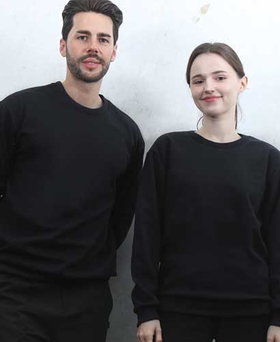 T3-96 동절기 맨투맨 특양면 검정