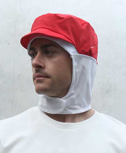 C-336 레드 귀걸이형 식품모자