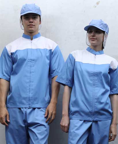 W-12-1 ★지퍼 진하늘 차이나카라반팔 ㅡ상의 (★빅사이즈 있음)-[20수면혼방]