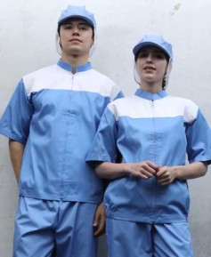 W-12-1 ★지퍼 진하늘 차이나카라반팔 ㅡ상의 (★빅사이즈 있음)-[20수면혼방]