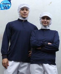 W-177 네이비 차이나카라 기능성 긴팔ㅡ(남녀공용 위생티) ★빅사이즈 있음