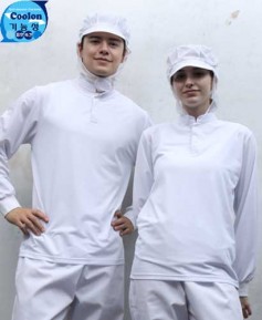 W-178 화이트 차이나카라 기능성 긴팔ㅡ(남녀공용 위생티) ★빅사이즈 있음