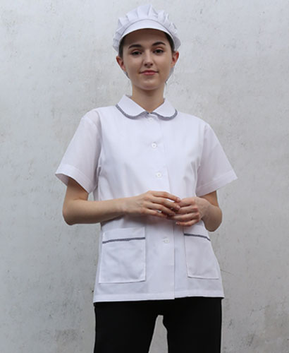 HA-58 곤삥 라운드 카라 반팔 위생복