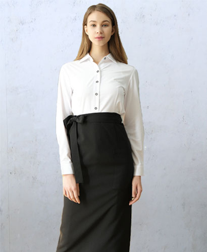 AP-720-1  검정 허리롱 카페앞치마--양주머니 [3134]