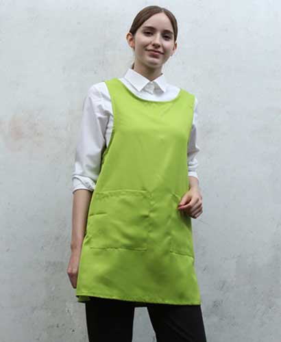 AP-748-1 파스텔연두 무지원피스앞치마＃ㅡㅡ[특대있음]