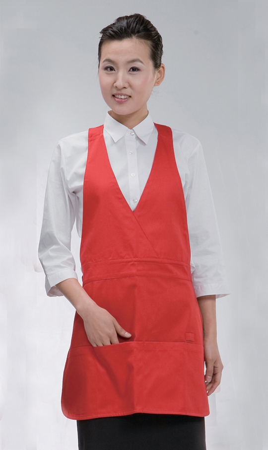 AP-019 빨강 V라인 앞치마 ㅡㅡㅡㅡ   ◐면혼방◑