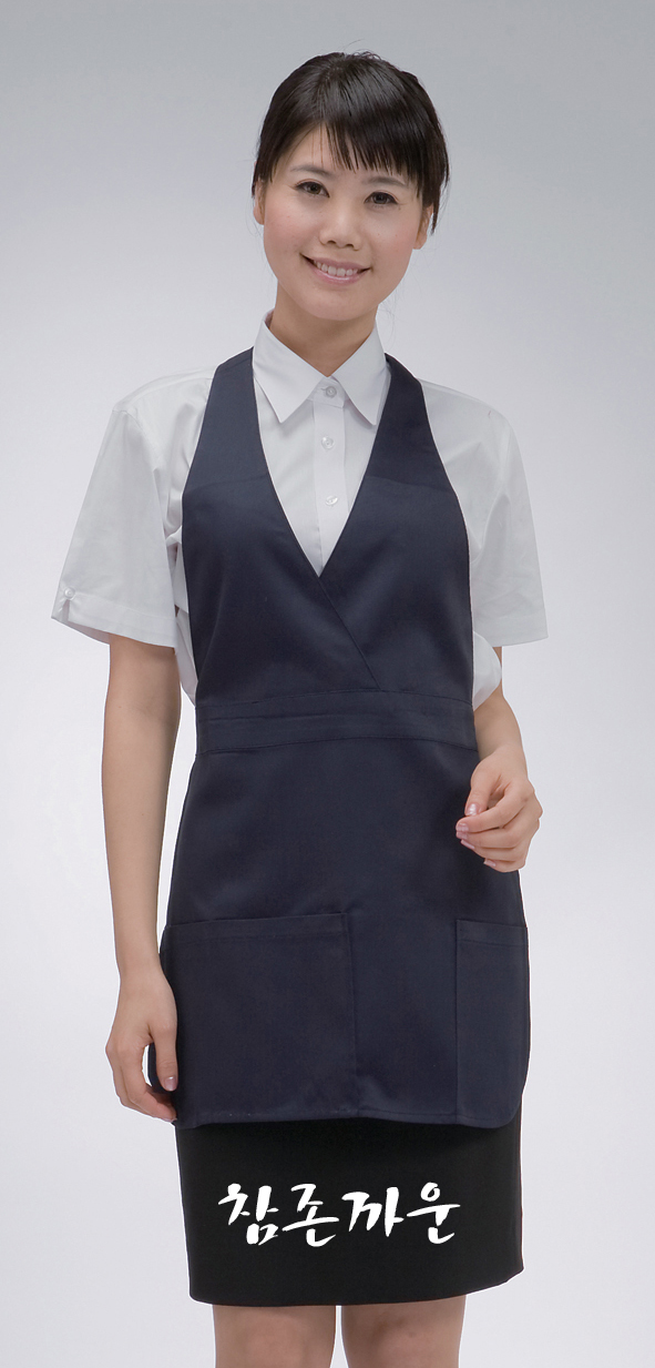 AP-020 네이비 V라인 앞치마ㅡㅡㅡ  ◐면혼방◑