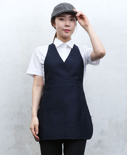 AP-020 네이비 V라인 앞치마ㅡㅡㅡ  ◐면혼방◑
