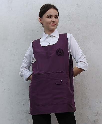 AP-713 보라 꽃원피스 앞치마