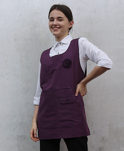 AP-713 보라 꽃원피스 앞치마