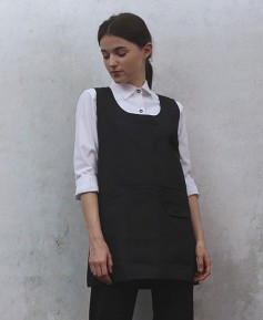 AP-717 검정 꽃원피스 앞치마