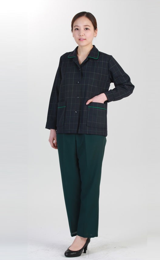 CL-38 체크 초록띠 긴팔