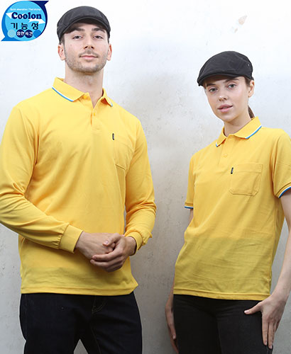 ▶T-11 노랑 기능성 단체복◀ㅡㅡㅡㅡ(주머니있음)