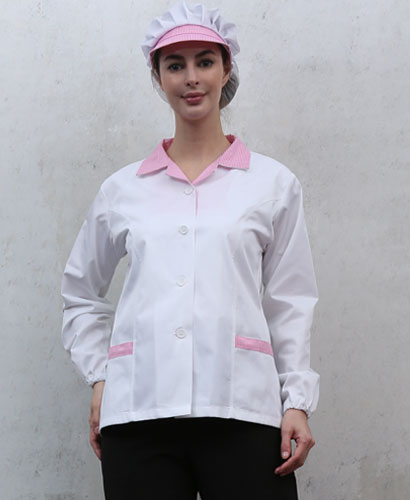 HA-115 핑크체크 ★쿨스판 위생복