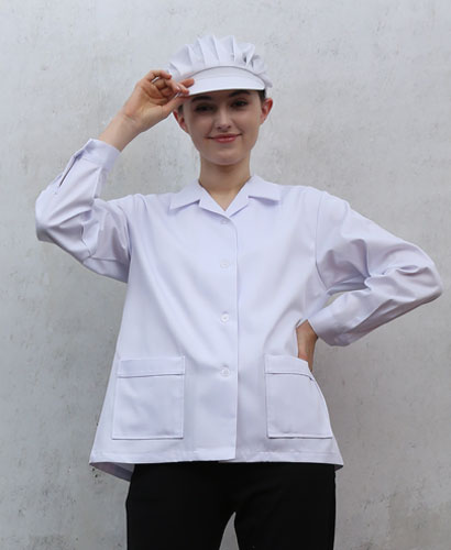 HA-29 백색  여성 20수/30수 위생복 ㅡ 소매단추형