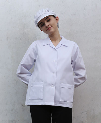 HA-29 백색  여성 20수/30수 위생복 ㅡ 소매단추형