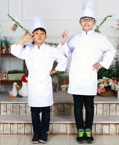 K-3 ★ 백색 어린이 조리복 상의