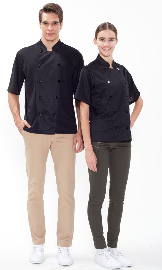 KO-124 반팔 검정 올 기능성 쿡복