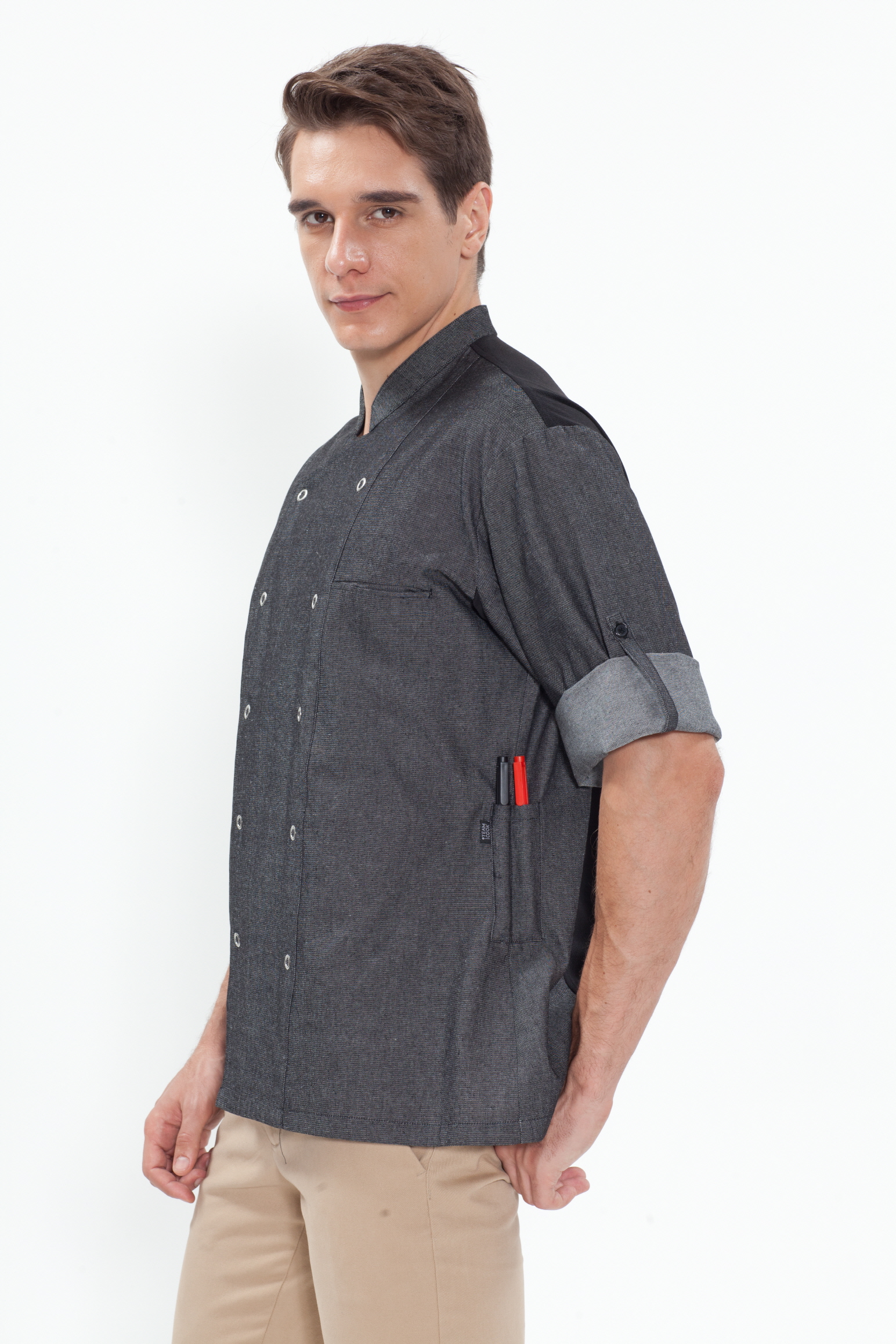 KO-129 회색 데님 이중소매 스넵버튼(27)