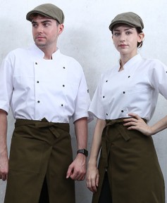 KO-134 반팔 백색 더블단추 스넵ㅡ (겨드랑이/등판 쿨메시)