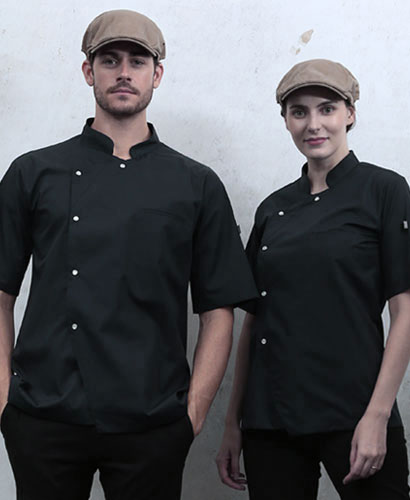 KO-138 반팔 블랙 싱글단추 스넵 ㅡㅡ (겨드랑이/등판 쿨메시)