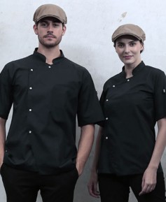 KO-138 반팔 블랙 싱글단추 스넵 ㅡㅡ (겨드랑이/등판 쿨메시)