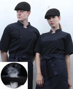 KO-210-1 반팔 블랙 매트 더블단추ㅡㅡㅡ★  생활방수 (기능성원단)