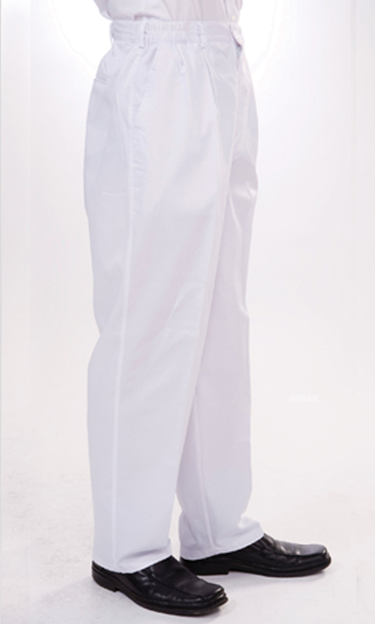 P-2 남 백색 허리밴드형 바지