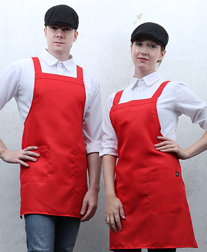 SA-526 적색 기본 폴리 앞치마 