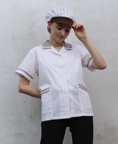 HA-93 체크카라 반팔 ((갈색체크))