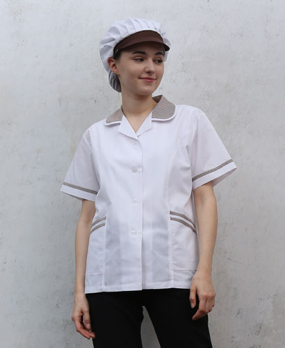 HA-93 체크카라 반팔 ((갈색체크))